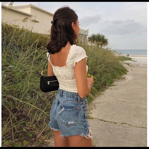 White Milkmaid Puff Sleeve Top - Picture 4 of 6